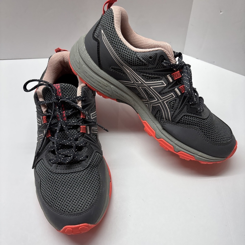 Asics Gel Venture 8 Sneakers Womens 8.5 Gray Ginger Peach 102A708 Trail Running